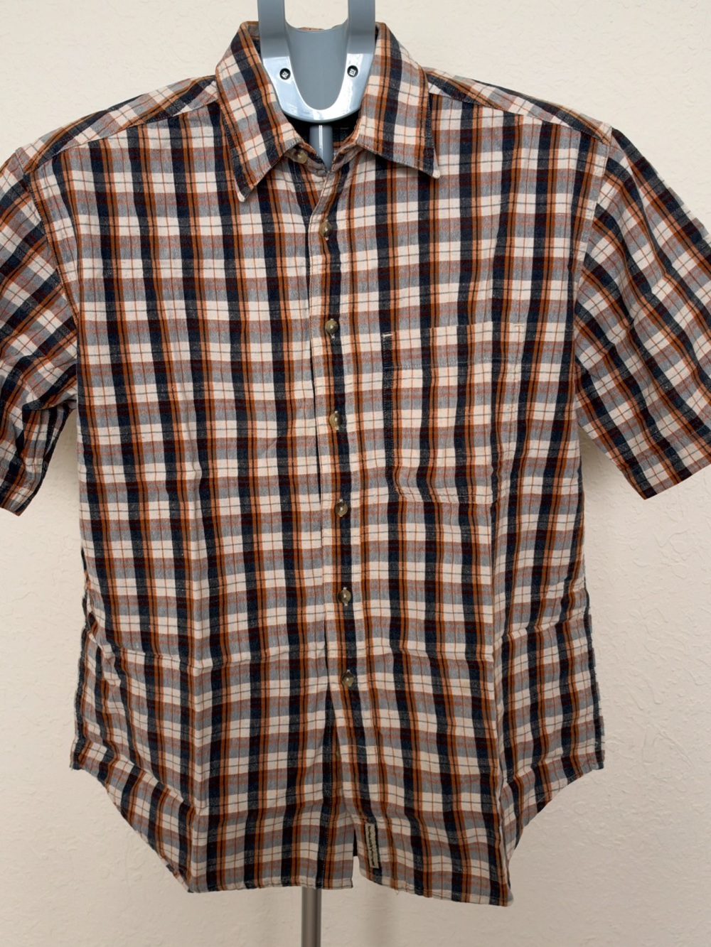Vintage Menβs Fieldmaster Plaid Short Sleeve Button Down Shirt Size Medium